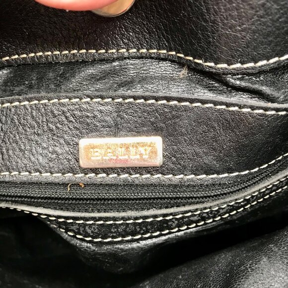 Bally Black And Brown Leather Vintage Woven Tote Bag - Picture 10 of 11